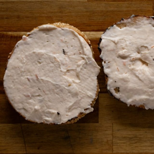 Bagel with Salmon Schmear.